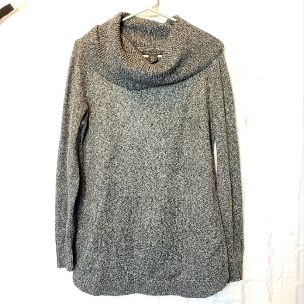 TAHARI Cowlneck Tunic Sweater Small